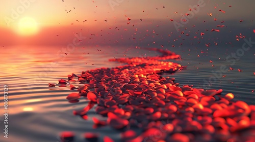 Petals forming a path or leading to a destination photo