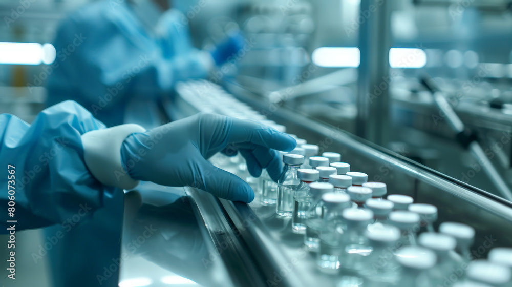 pharmacist scientist working on a conveyor belt pharmacist scientist working on a conveyor belt