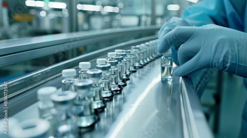 pharmacist scientist working on a conveyor belt