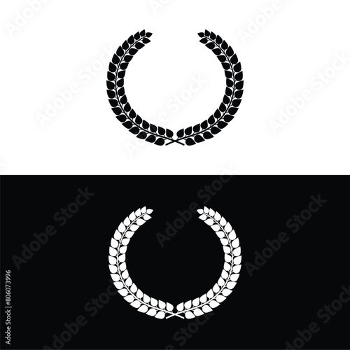 Laural Wreath Illustration black and white