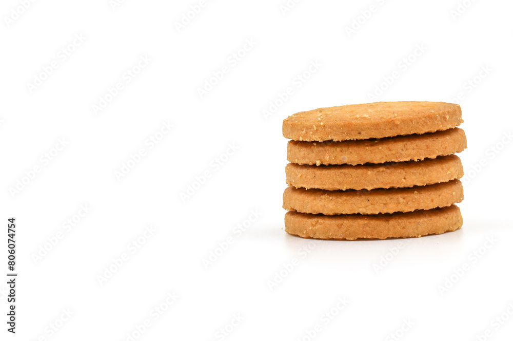butter cookies isolated on white background.