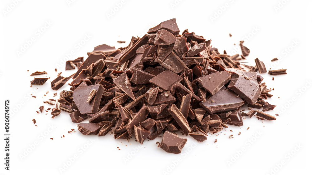 Fototapeta premium chocolate pieces isolated on white background