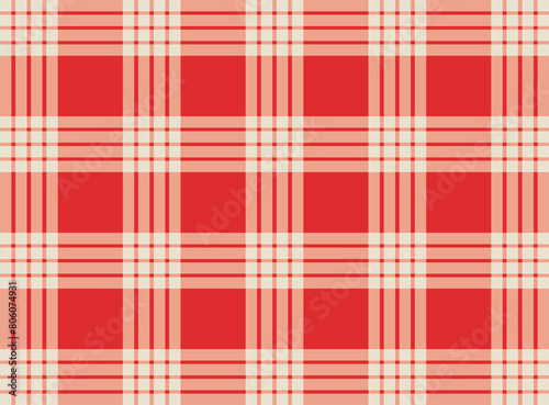 Gingham Vector Pattern, White and reb box pattern