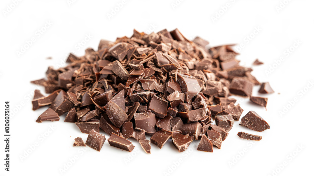 chocolate pieces isolated on white background chocolate pieces isolated on white background