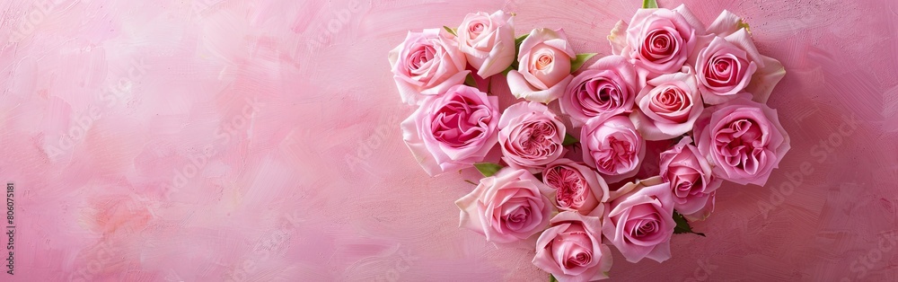 Blooming Heart of Pink and Cream Roses