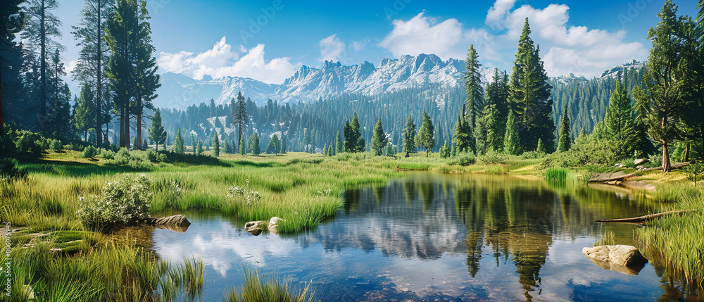 Majestic Lake Reflections of Mount Shuksan, Snow-Capped Peaks and Lush Forests in Washington State