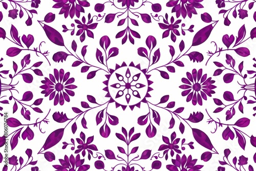 Vibrant Purple Floral Seamless Pattern for Elegant. Design for background  graphic design  print  poster  interior  packaging paper