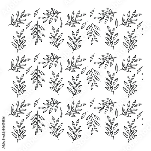 Branches leaves vector Pattern, leaves pattern designs black and white