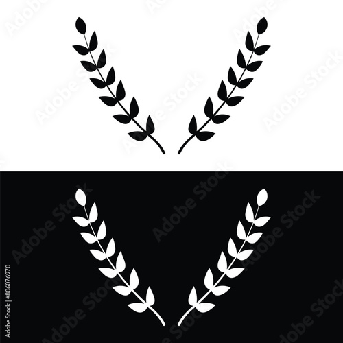 Set of Black and white leave