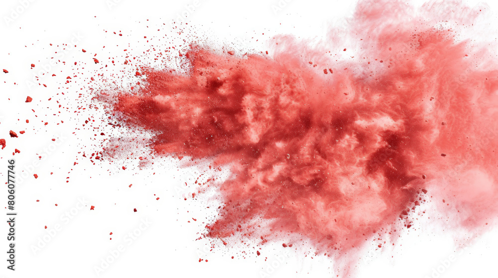 red chalk pieces and dust flying around red chalk pieces and dust flying around