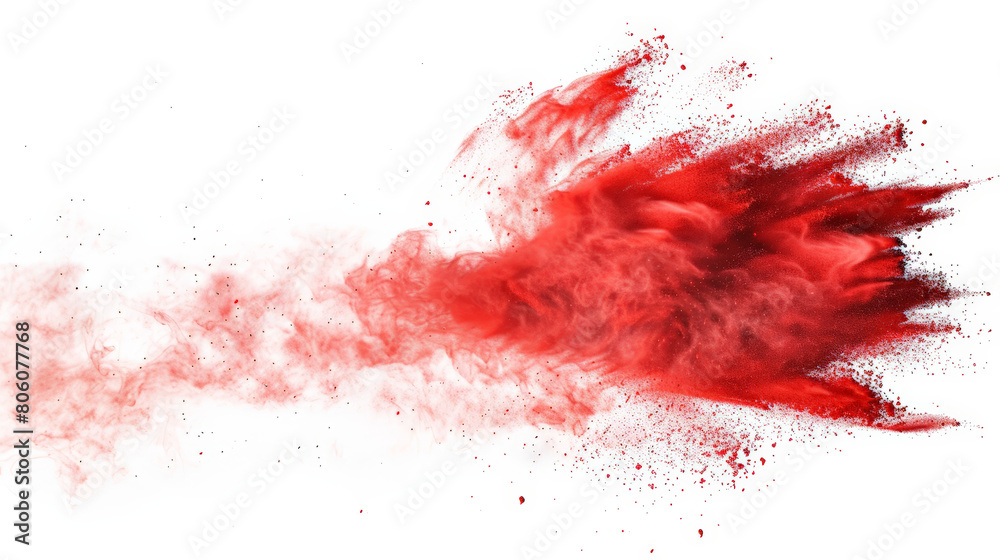 red chalk pieces and dust flying around red chalk pieces and dust flying around