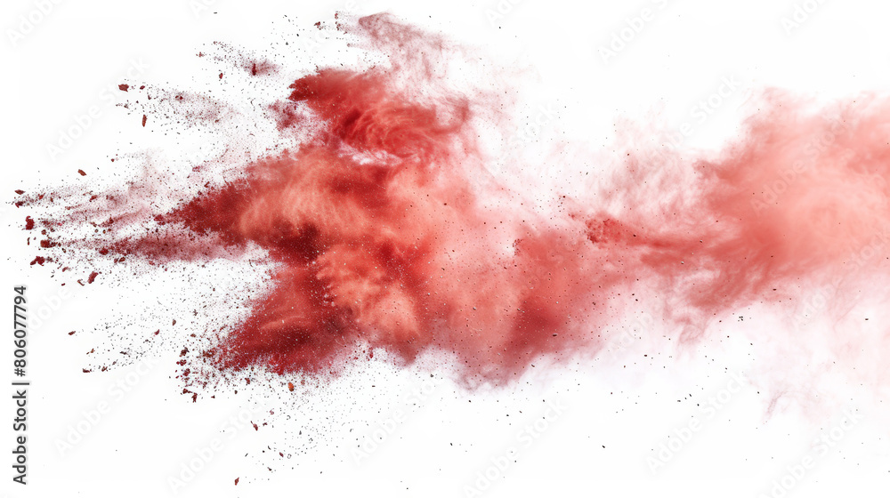 red chalk pieces and dust flying around red chalk pieces and dust flying around