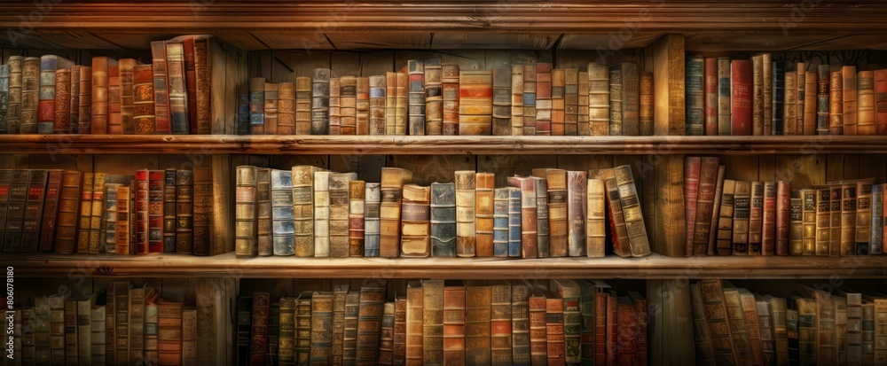 antique books in shelves, library books for study, used as background antique books in shelves, library books for study, used as background