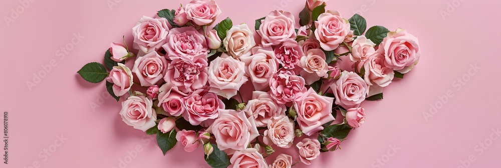 Blooming Heart of Pink and Cream Roses Blooming Heart of Pink and Cream Roses