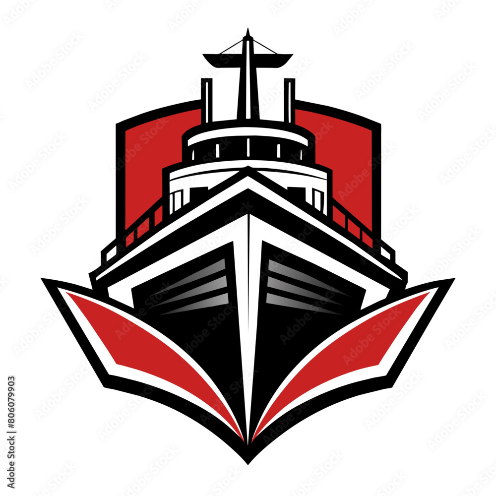 ship logo vector art illustration