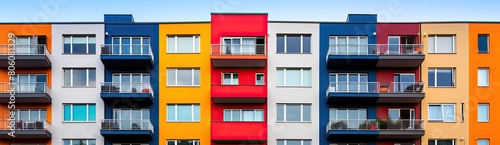 Colorful Facade  Residential Complex Boasts Bay Windows in a Variety of Hues