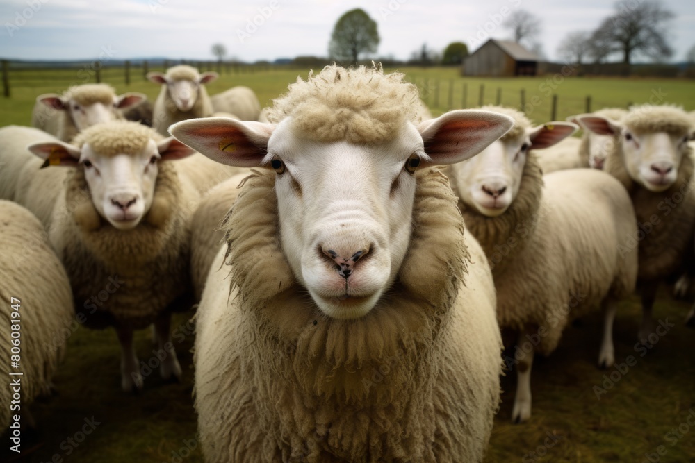 Funny close up portrait of a lamb on a wide angle camera
Funny close up portrait of a lamb on a wide angle camera