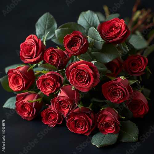 3d photo of red rose bouquet made with generative AI