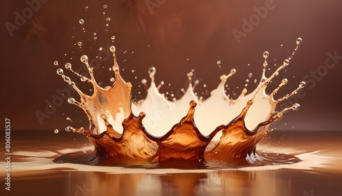 Splash energy unleashed background: as droplets erupt into an abundance of trajectories. photo