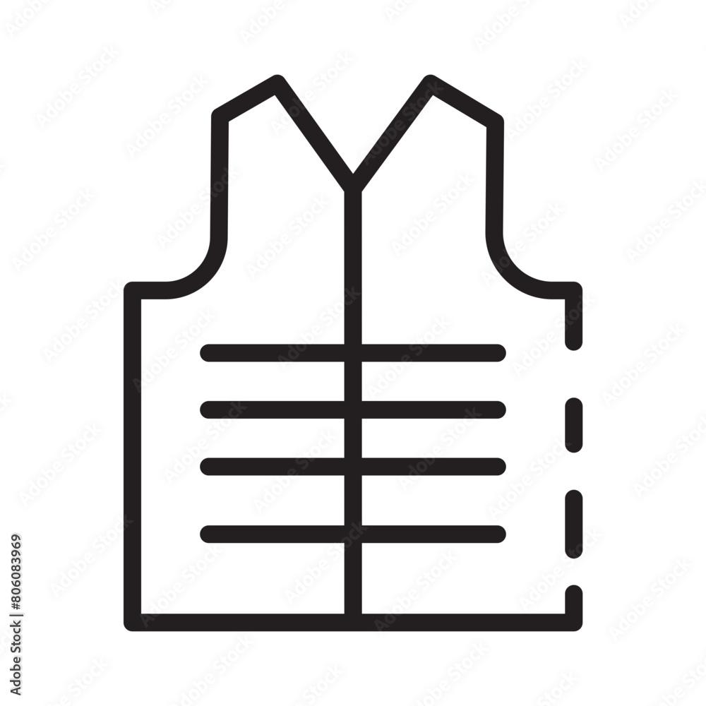 Safety Tool Vest Line Icon Safety Tool Vest Line Icon