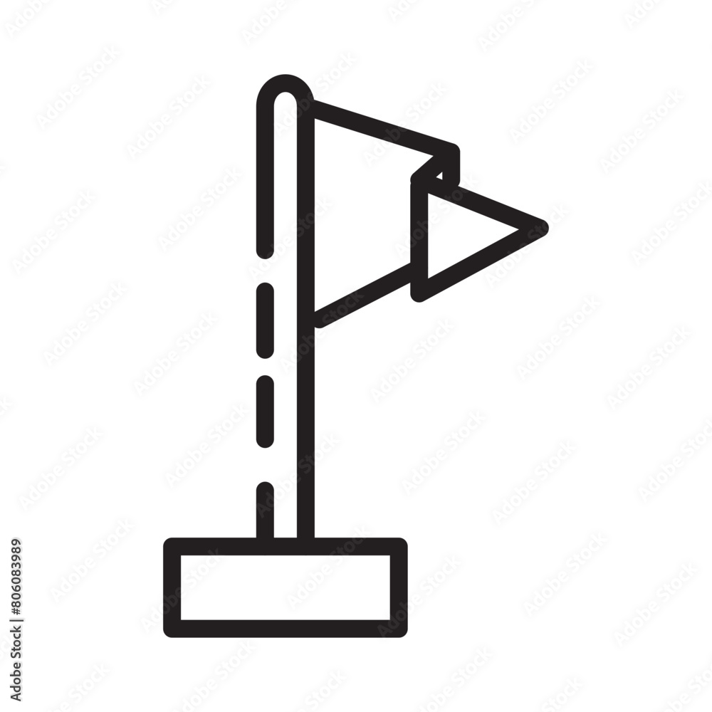 Deep Flag Safety Line Icon Deep Flag Safety Line Icon