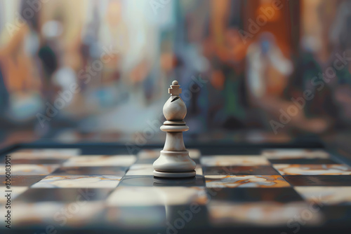 Visualize a close-up of a chessboard