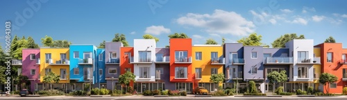 Colorful Facade: Residential Complex Boasts Bay Windows in a Variety of Hues © Murda