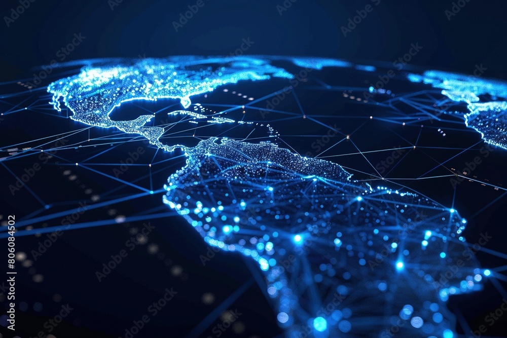Stock photo style image a Digital world map Stock photo style image a Digital world map