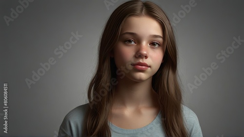 Photorealistic Teen Tween Girl: Lifelike Portrait.