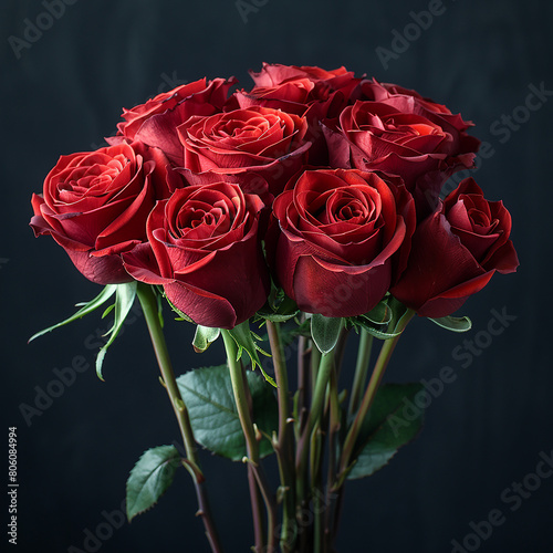 3d photo of red rose bouquet made with generative AI