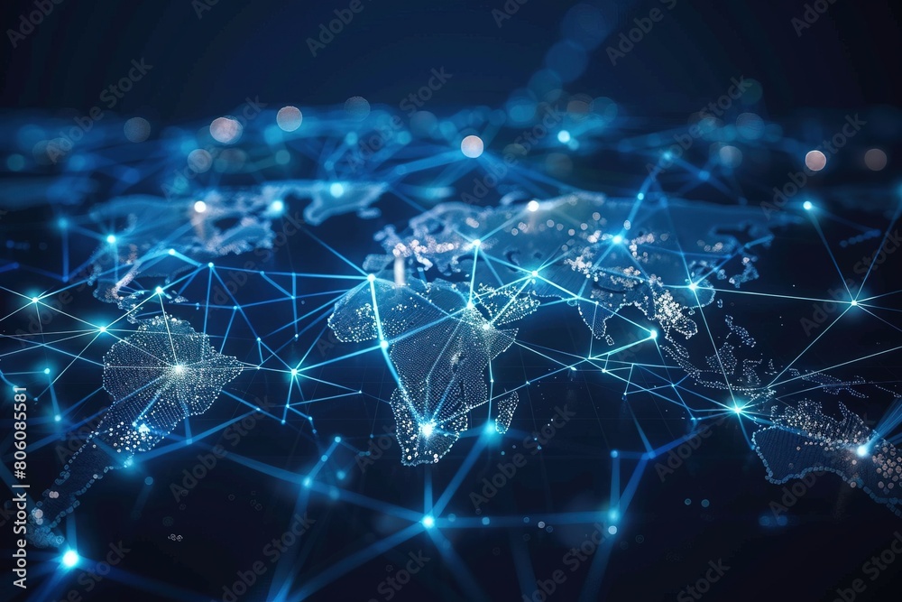 Stock photo style image a Digital world map Stock photo style image a Digital world map