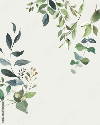 Floral invite, modern card. Design Vector template