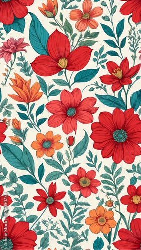 Wallpaper Mural Beautiful seamless vector floral pattern, spring summer background with tropical flowers, palm leaves, jungle leaf, rose, bird of paradise flower. Exotic wallpaper, Hawaiian style, watercolour style Torontodigital.ca