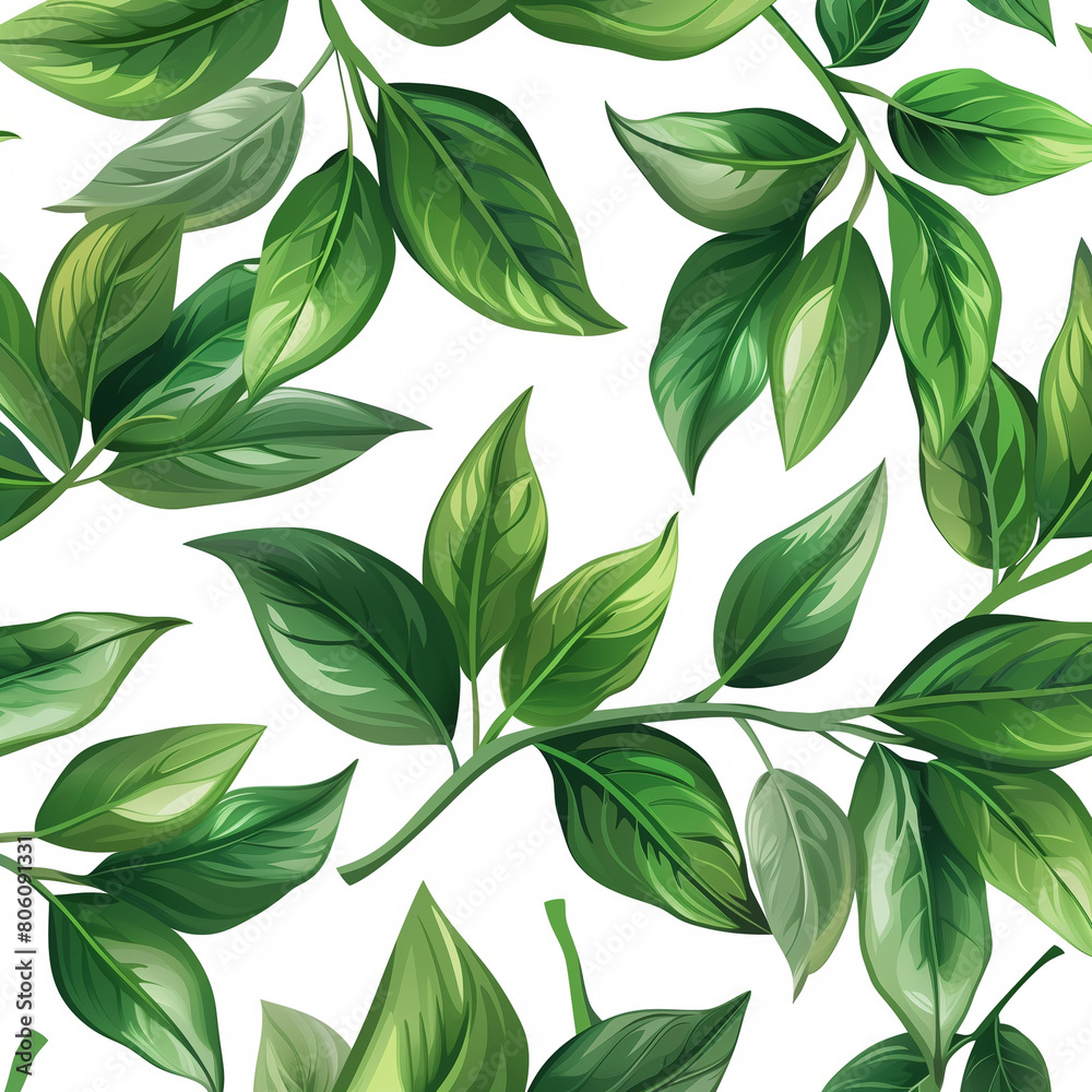a seamless pattern of green leaves, on a white background a seamless pattern of green leaves, on a white background