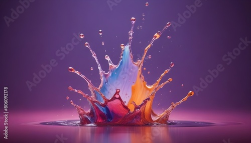 Aqua fluid vitality background: as droplets burst into a plethora of trajectories.
