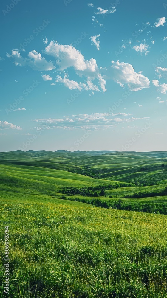 idyllic green rolling hills landscape idyllic green rolling hills landscape