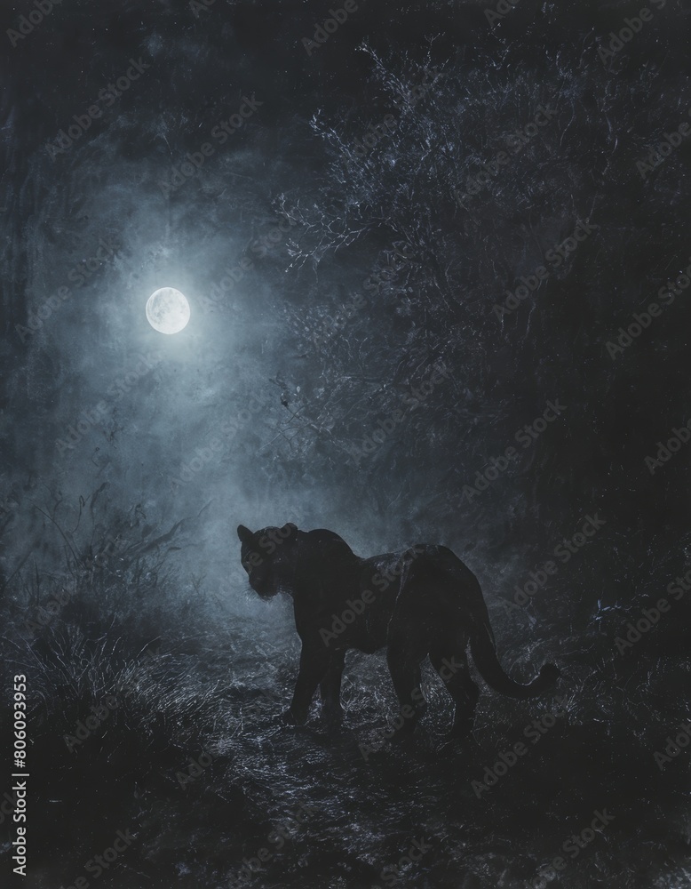 panther in the moonlight panther in the moonlight