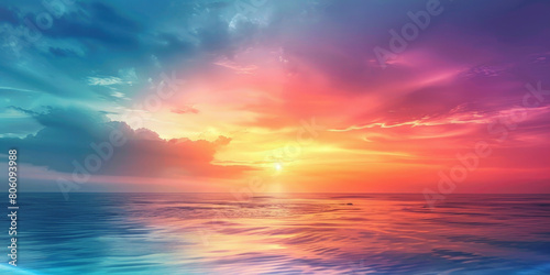 Blurred background with soft light, pastel colors, . Blurred fog and waves on a blurred blue ocean. Blurred abstract backgrounds, sky, clouds, sunset and sunrise © Planetz