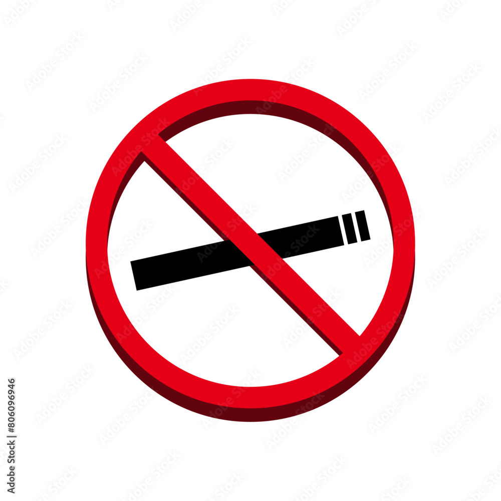 No Smoking isolated vector, stop tobacco illustration sign No Smoking isolated vector, stop tobacco illustration sign