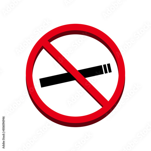 No Smoking isolated vector  stop tobacco illustration sign