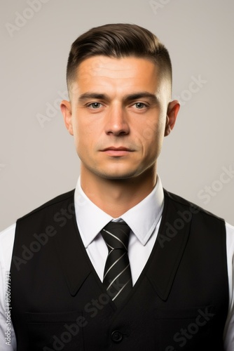 A young man in a black vest and tie © Adobe Contributor