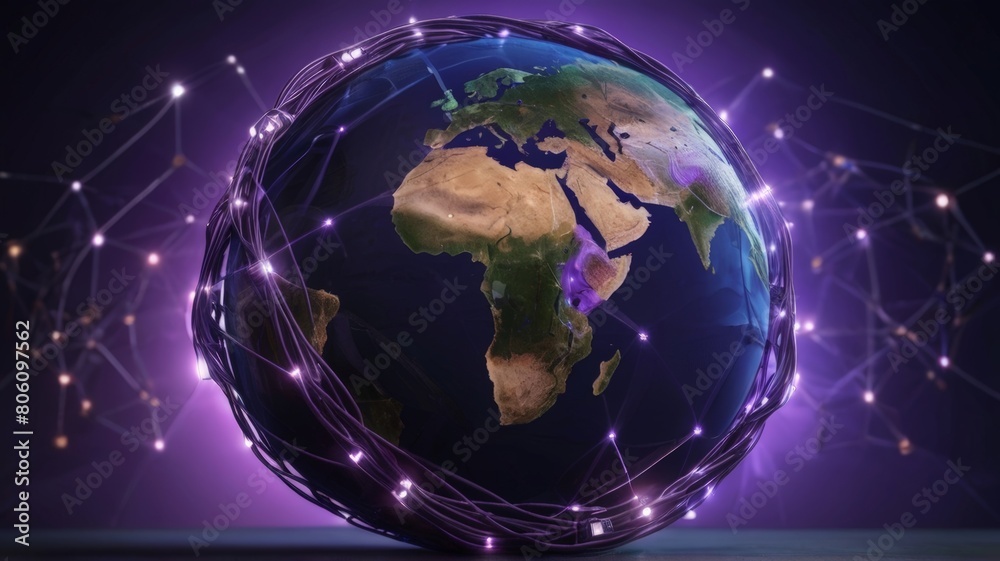 Fototapeta premium Digital World Map. High-Tech Global Visualization Suitable for Background