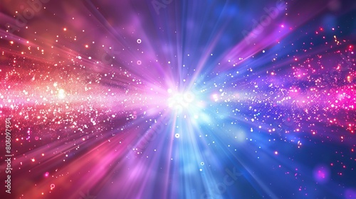 Abstract glowing pink and blue light burst background