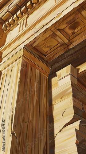 Depict the intricate details of the Propylaea entrance gate in a modern  abstract style   super realistic