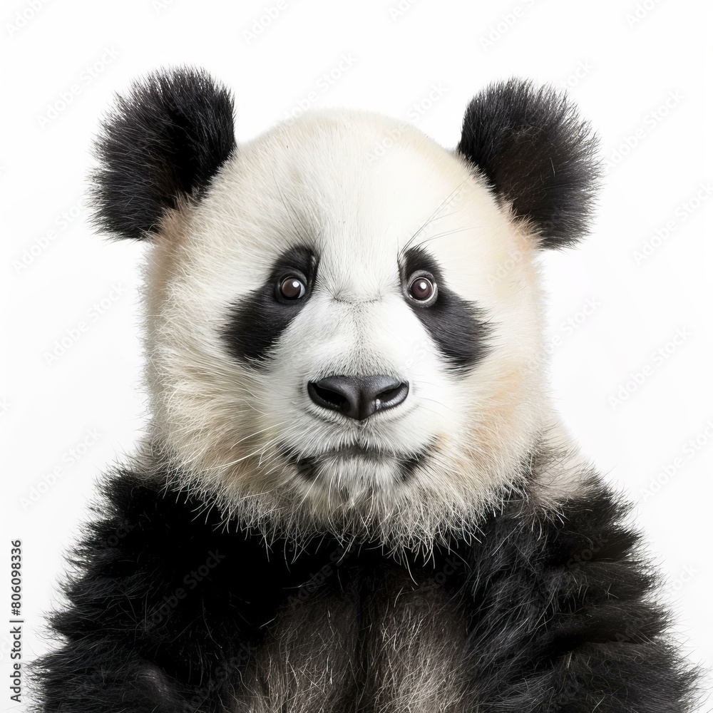 Naklejka premium A close-up of a panda's face