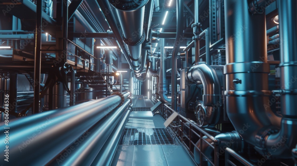 Use a cool color palette to evoke the industrial uses of scandium , super realistic Use a cool color palette to evoke the industrial uses of scandium , super realistic