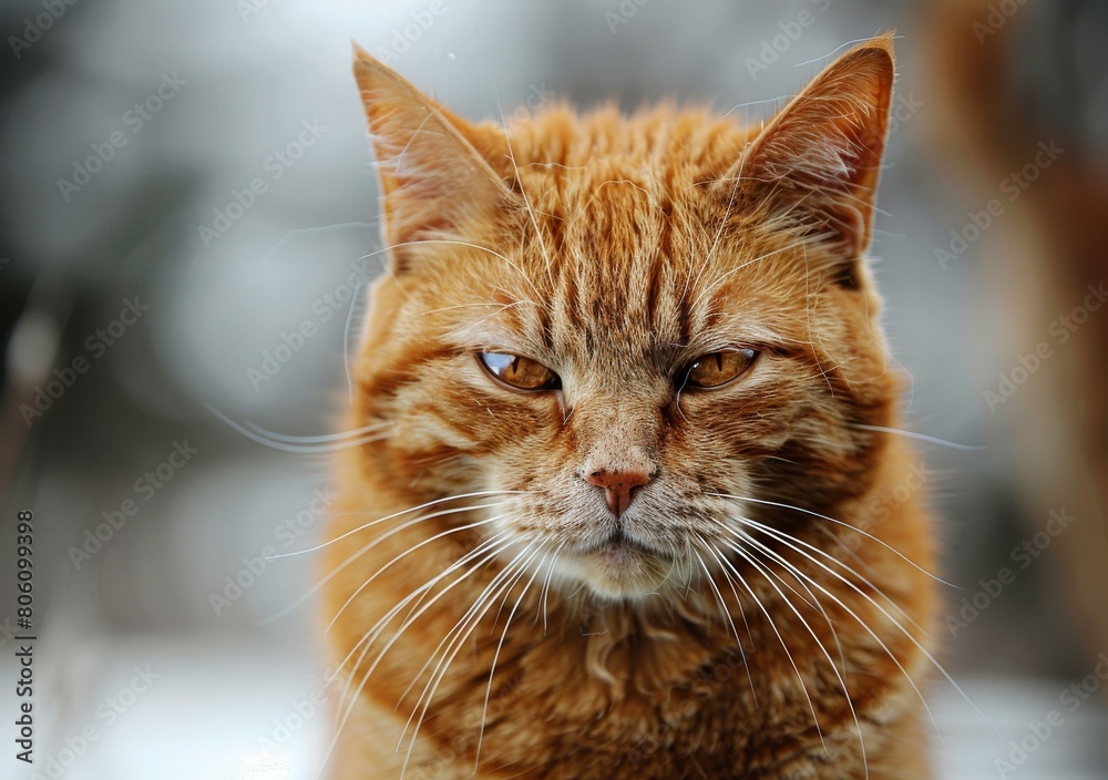 Close up portrait of a ginger cat looking at the camera Close up portrait of a ginger cat looking at the camera