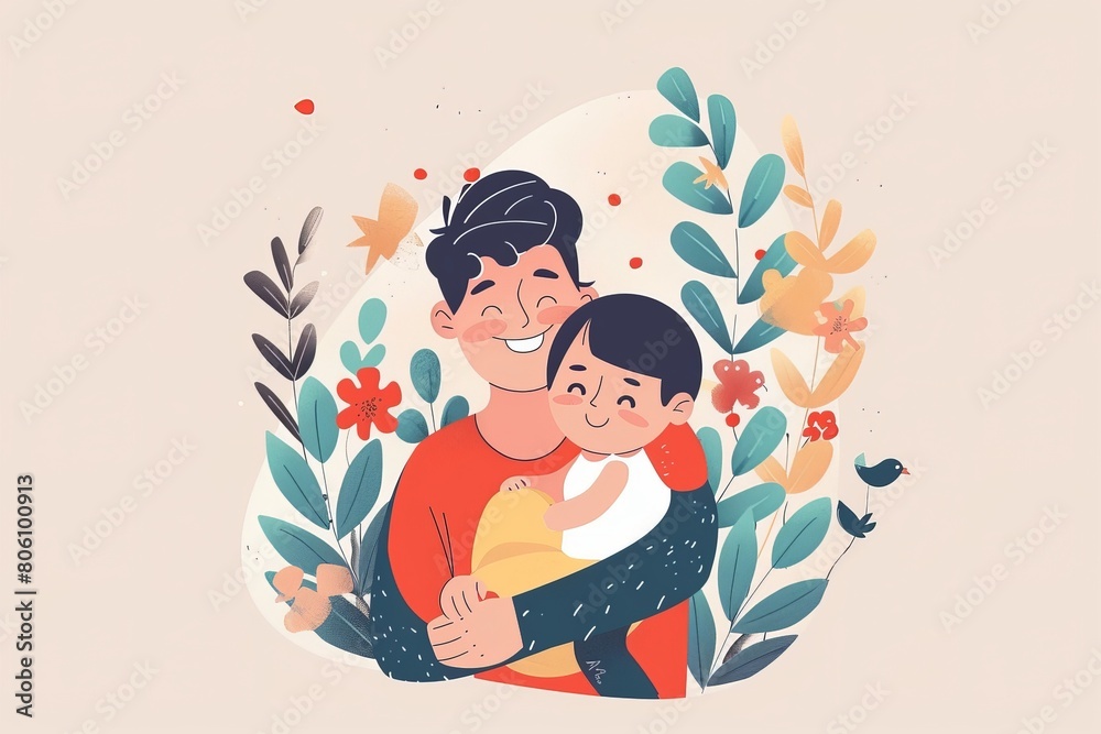 Creative website header or banner set, Clearance Sale with Flat Discount Offer, Vector illustration of cute boy hugging his father for Happy Father's Day celebration Creative website header or banner set, Clearance Sale with Flat Discount Offer, Vector illustration of cute boy hugging his father for Happy Father's Day celebration