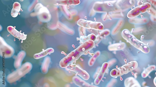 A representation of the microscopic structure of Lactobacillus bacteria, abstract , background