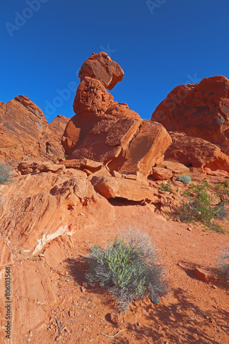 Balancing Rock at Valley of Fire State Park, Nevada vertical